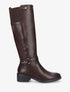 Bottes style cavalière en simili - Marron - 1