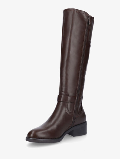 Bottes style cavalière en simili - Marron - 3