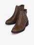 Bottines à contrefort croco et boucle carrée - Marron - 5