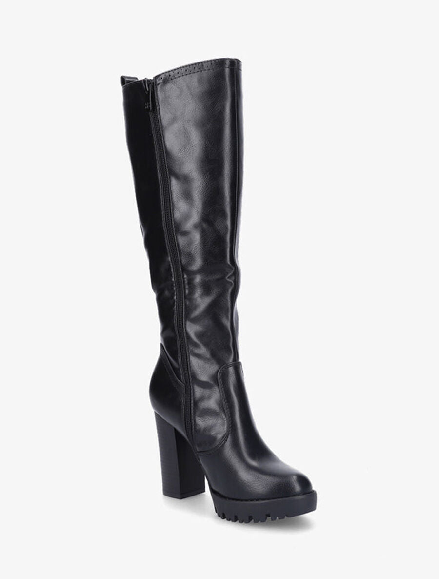 Bottes à talons à détails perforés - Noir - 2