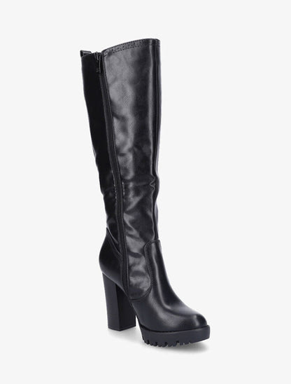Bottes à talons à détails perforés - Noir - 2