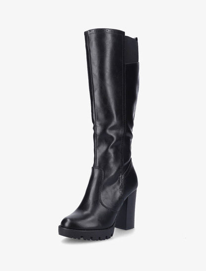 Bottes à talons à détails perforés - Noir - 3