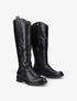Bottes plates à détails cloutés - Noir - 1