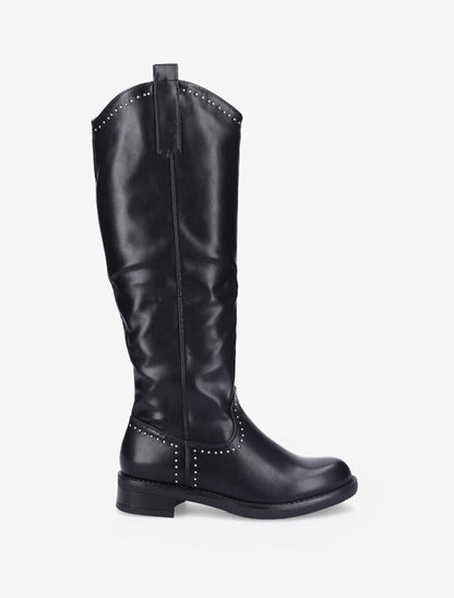 Bottes plates à détails cloutés - Noir - 2