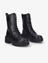 Bottines montantes à double zips décoratifs dorés - Noir - 5
