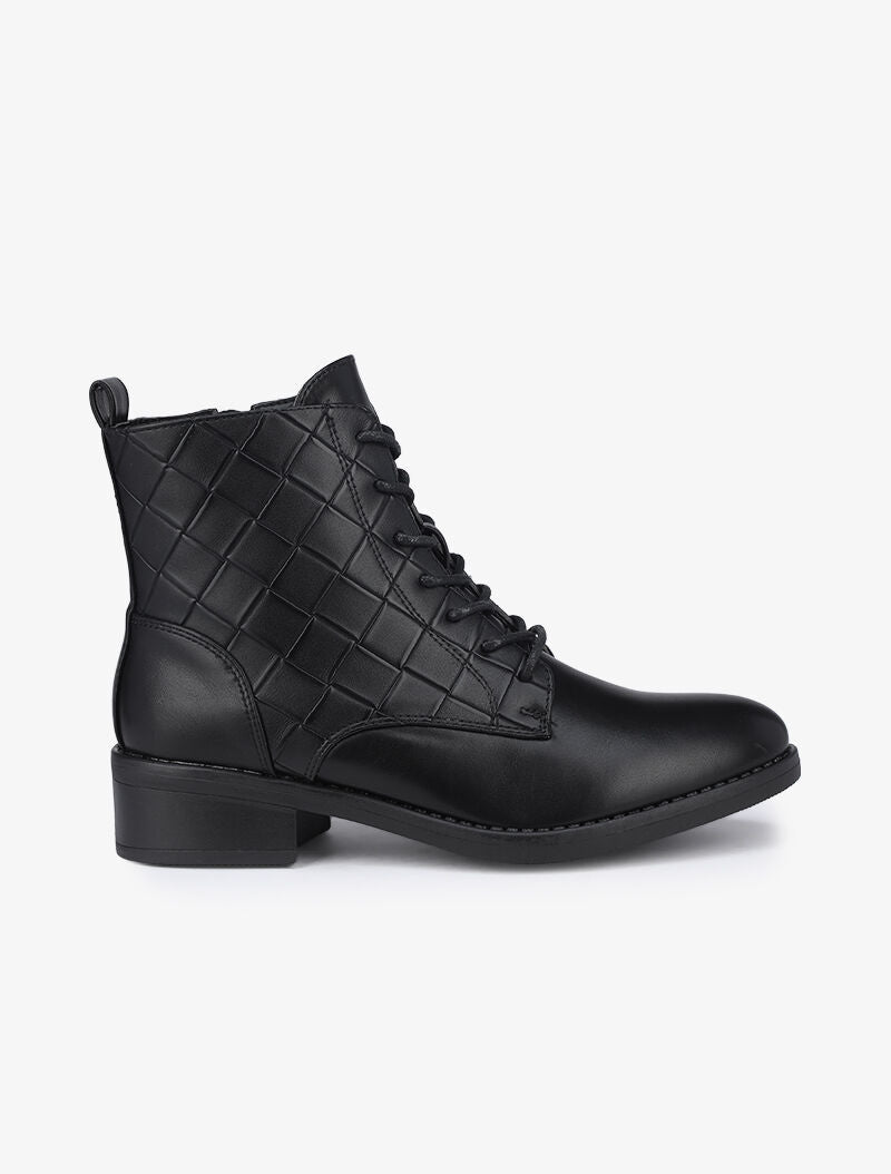 Bottines à motifs texturés - Noir - 2