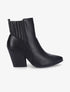 Bottines à talon style santiag - Noir - 5