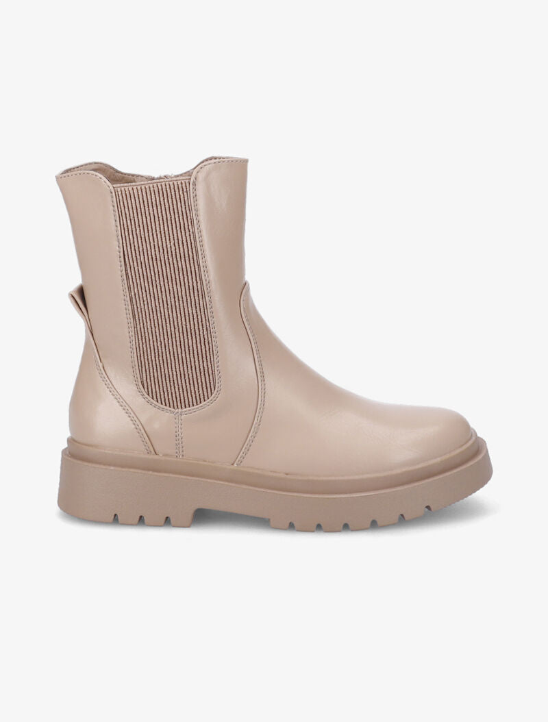 Bottines unies à ganse élastiquée côtelée - Taupe - 2
