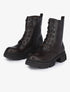 Boots montantes à gros crans et lacets - Marron - 1