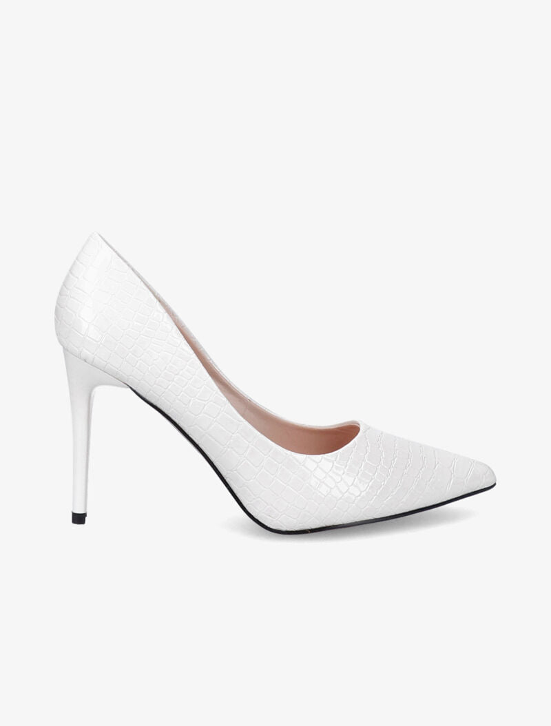 Escarpins vernis effet croco - Blanc - 2