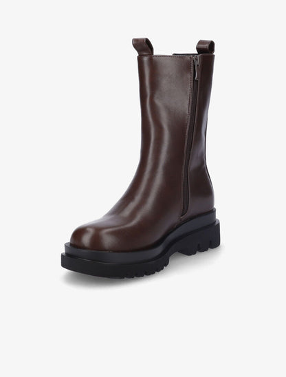 Bottines montantes à plateforme crantée - Marron - 4
