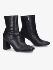 Bottines style chaussette à bouts carrés - Noir - 1