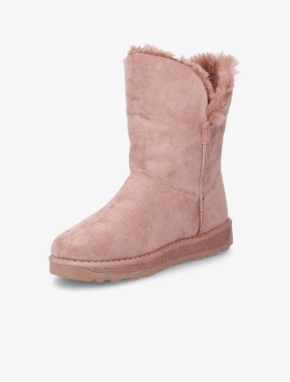 Boots fourrées à sangles - Rose - 3