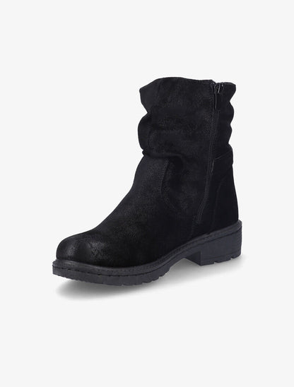 Bottines suédées effet plissé - Noir - 4