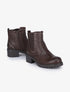 Bottines à contrefort croco et poinçons - Marron - 1
