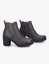Bottines en simili à talon bloc - Gris - 1