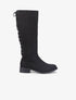 Bottes en suédine à lacets style corsage - Noir - 1