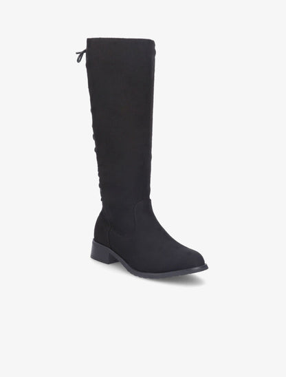 Bottes en suédine à lacets style corsage - Noir - 2