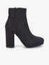 Bottines en suédine à talon haut - Noir - 5