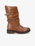 Bottes en simili et suédine à contrefort clouté - Camel - 5