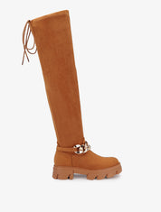 Cuissardes suédées à talon et semelle crantés - Camel - 5