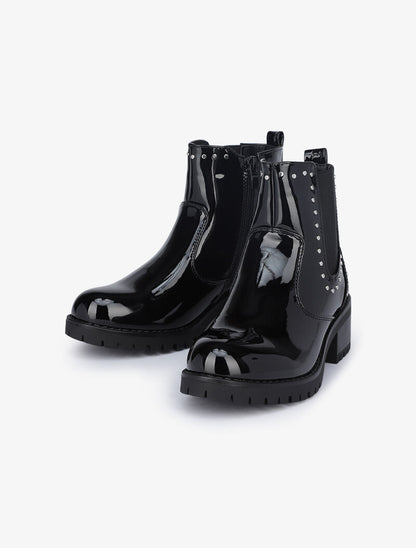 Bottines vernies à poinçons - Noir - 5