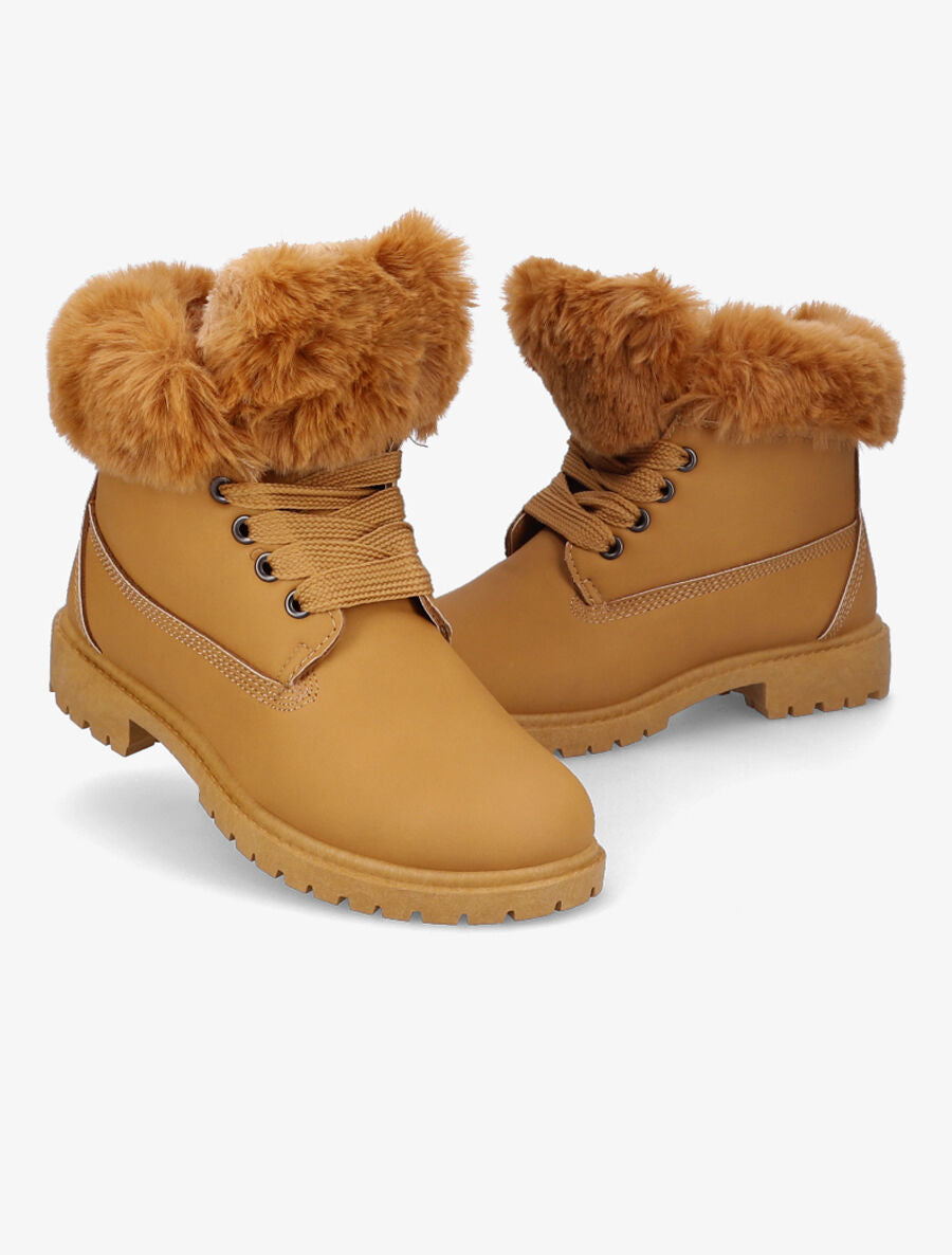 Boots à chevilles fourrées - Camel - 5