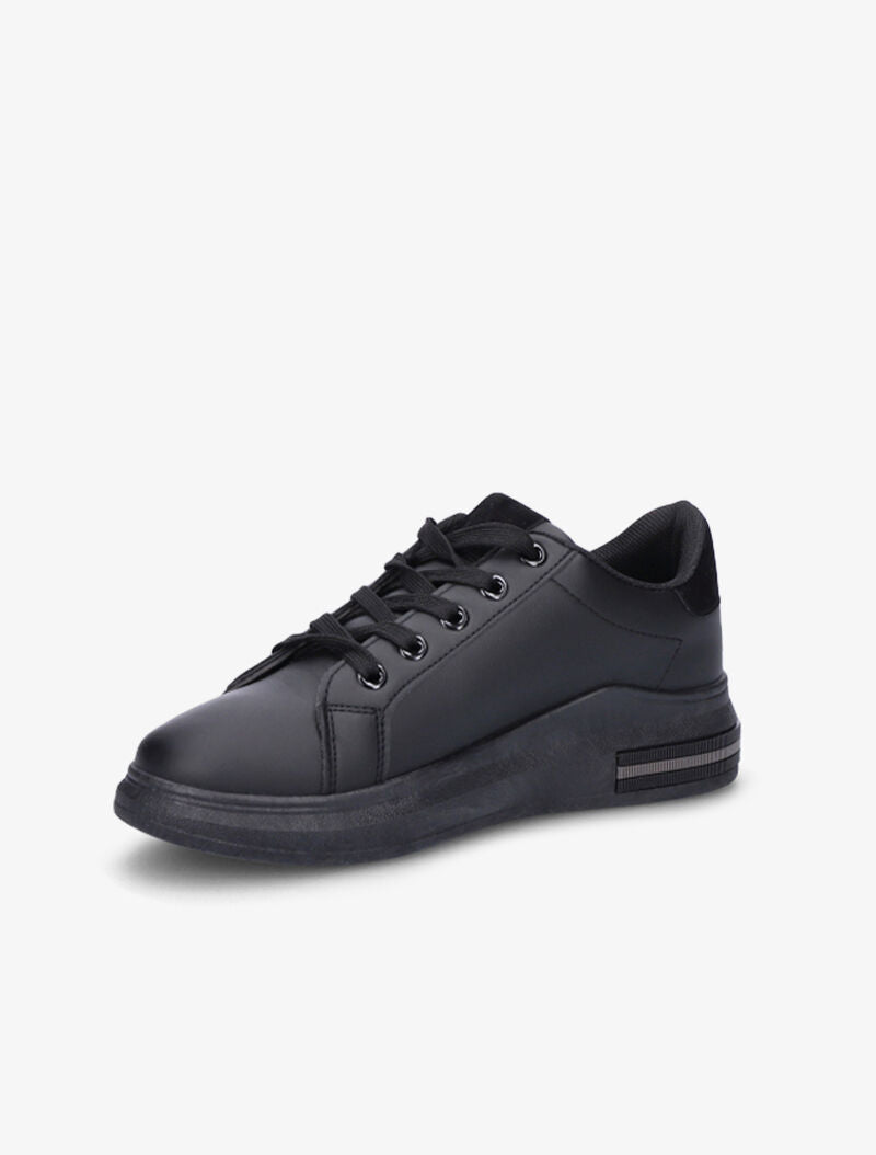 Sneakers simili à détails suédés - Noir - 3