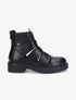 Bottines ajourées en simili - Noir - 1