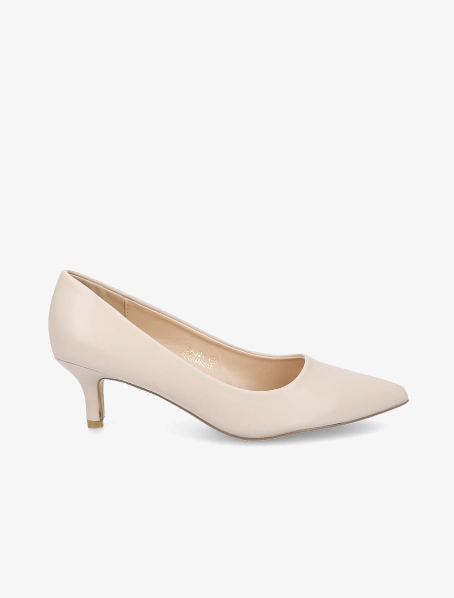 Escarpins à petits talons et bouts pointus - Beige - 5