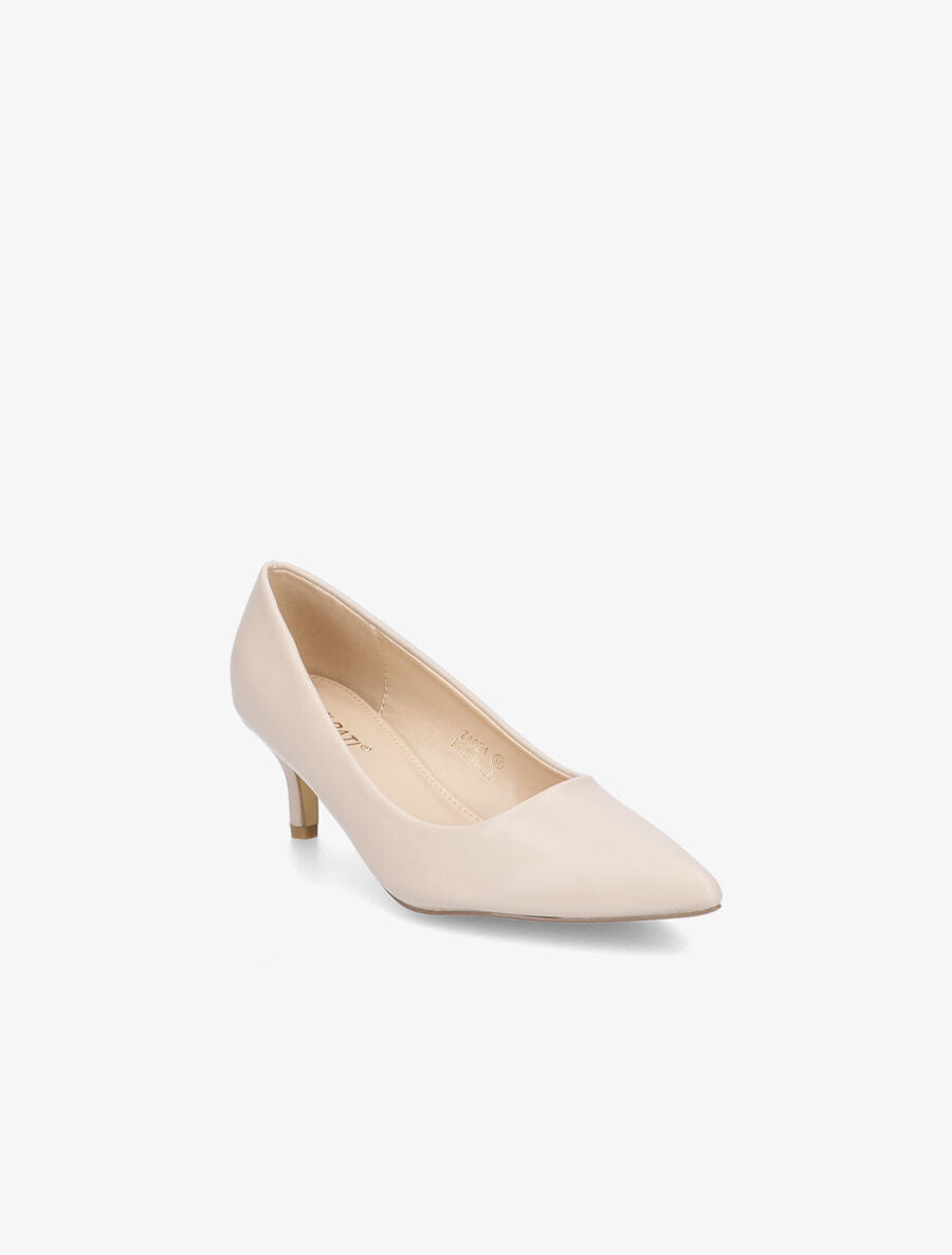 Escarpins à petits talons et bouts pointus - Beige - 2
