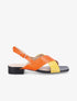 Sandales à ganses croisées et bouts carrés - Orange - 1