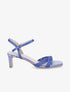 Sandales à talons rayés et ganses style noeud - Bleu - 1