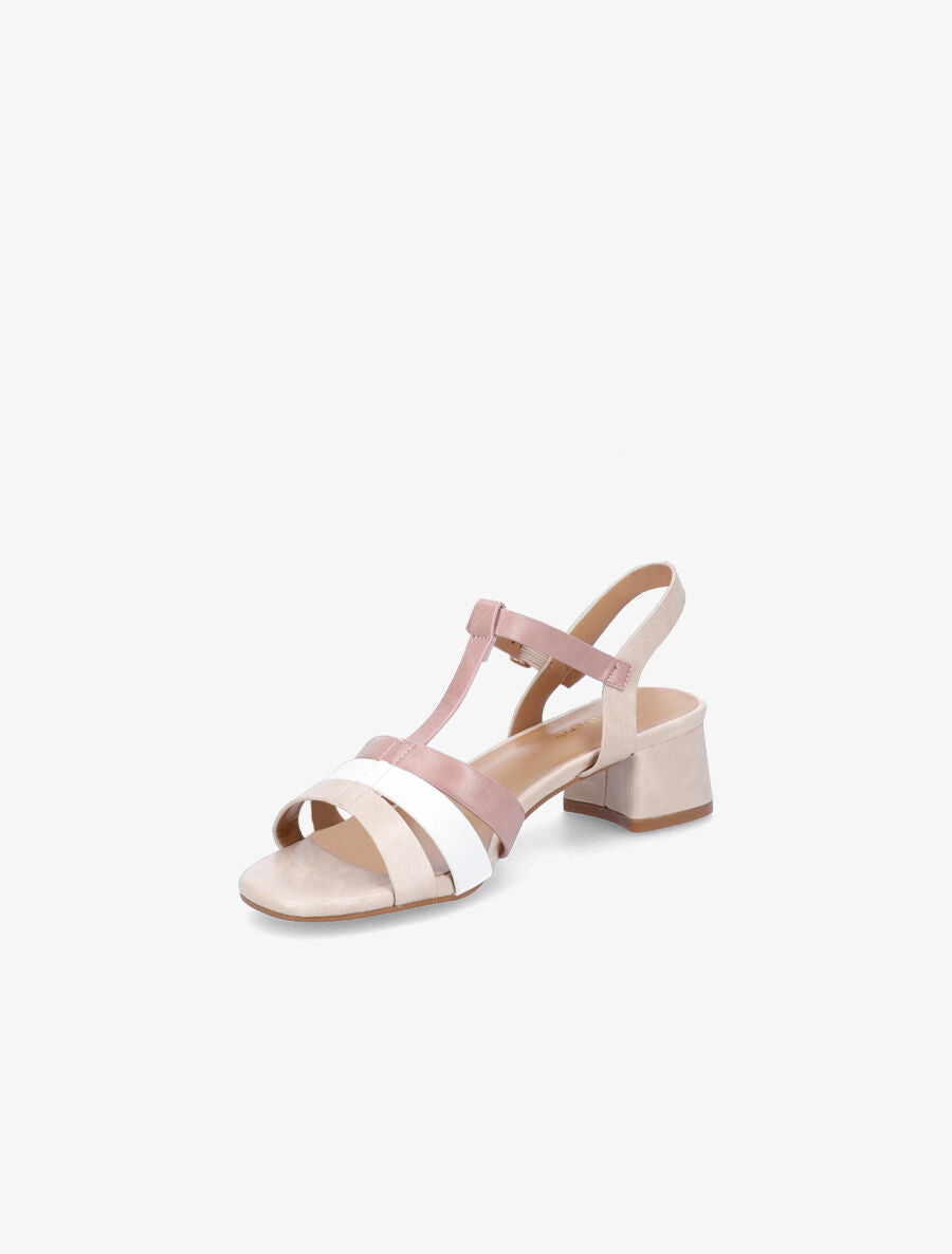 Sandales à brides salomé et triple ganses - Beige - 3