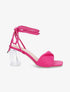 Sandales à talons transparents et liens - Fuchsia - 5