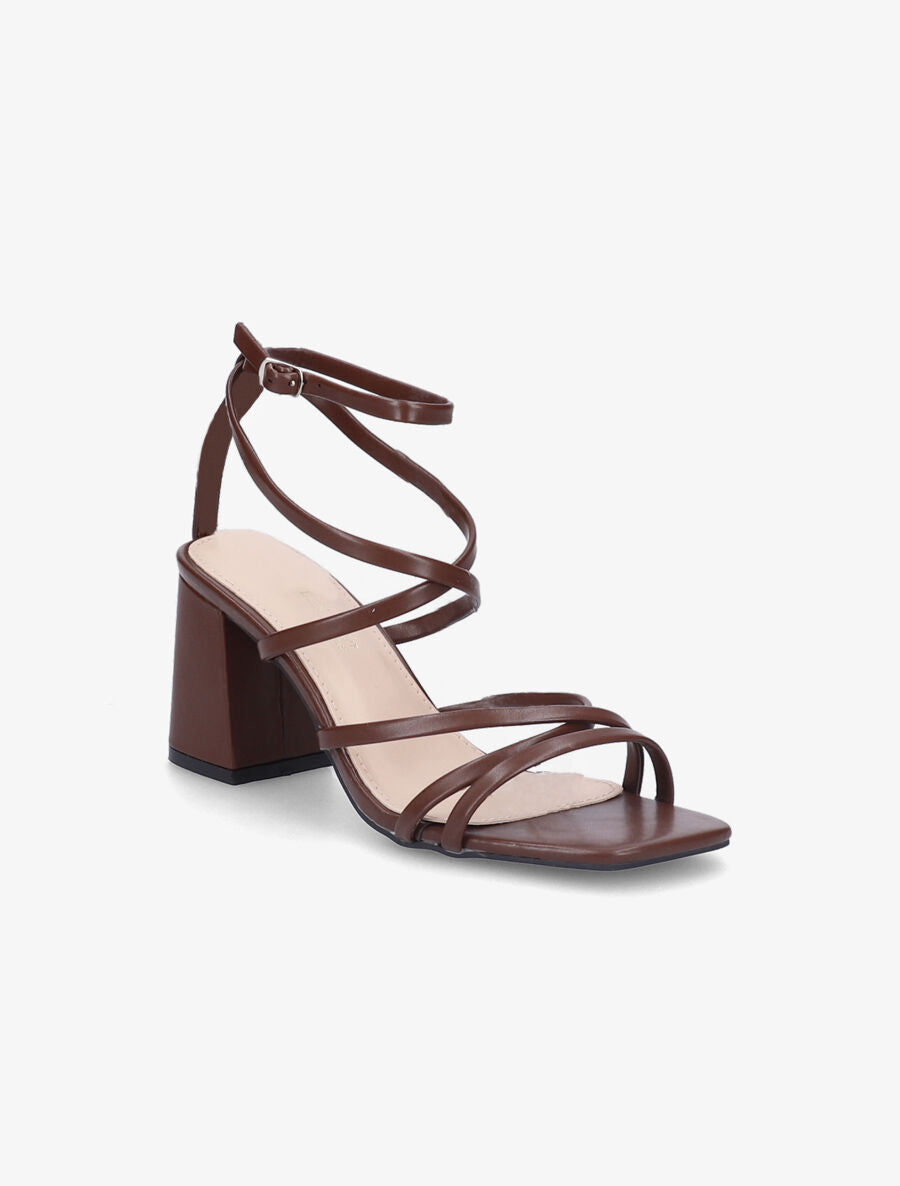 Sandales à brides et ganses fines - Marron - 2