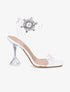 Sandales transparentes à détail bijou à strass - Blanc - 5