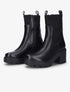 Boots à talons et tissu côtelé - Noir - 5