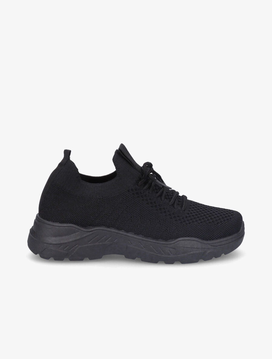 Sneakers à lacets en mesh - Noir - 5