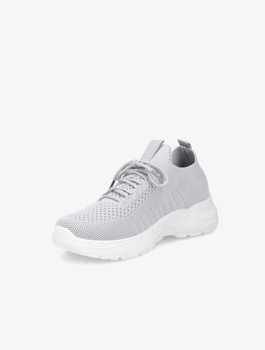 Sneakers à lacets en mesh - Gris clair - 3