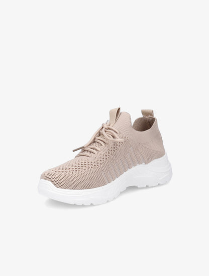 Sneakers à lacets en mesh - Taupe - 3