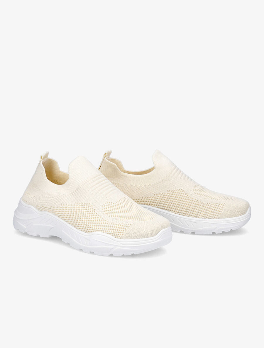 Running en mesh à semelles crantées - Beige - 4