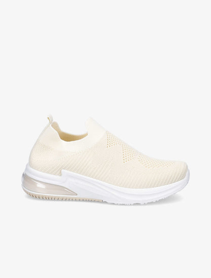 Running en mesh à semelles striées - Beige - 1