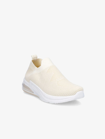 Running en mesh à semelles striées - Beige - 2