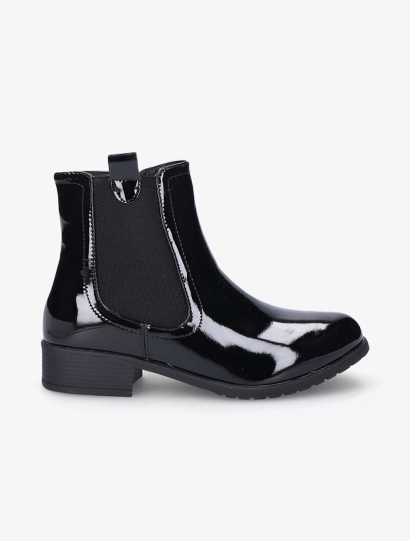 Bottines vernies à quartier élastiqué - Noir - 2