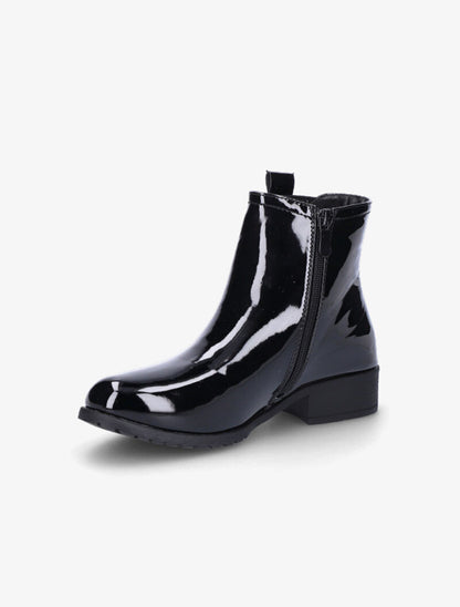 Bottines vernies à quartier élastiqué - Noir - 4