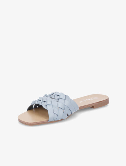 Mules tressées en simili - Bleu - 3