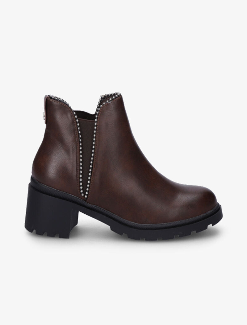 Chelsea boots cloutées à semelles crantées - Marron - 2