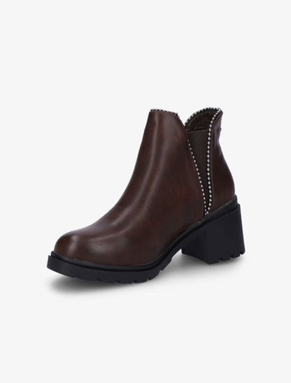 Chelsea boots cloutées à semelles crantées - Marron - 4