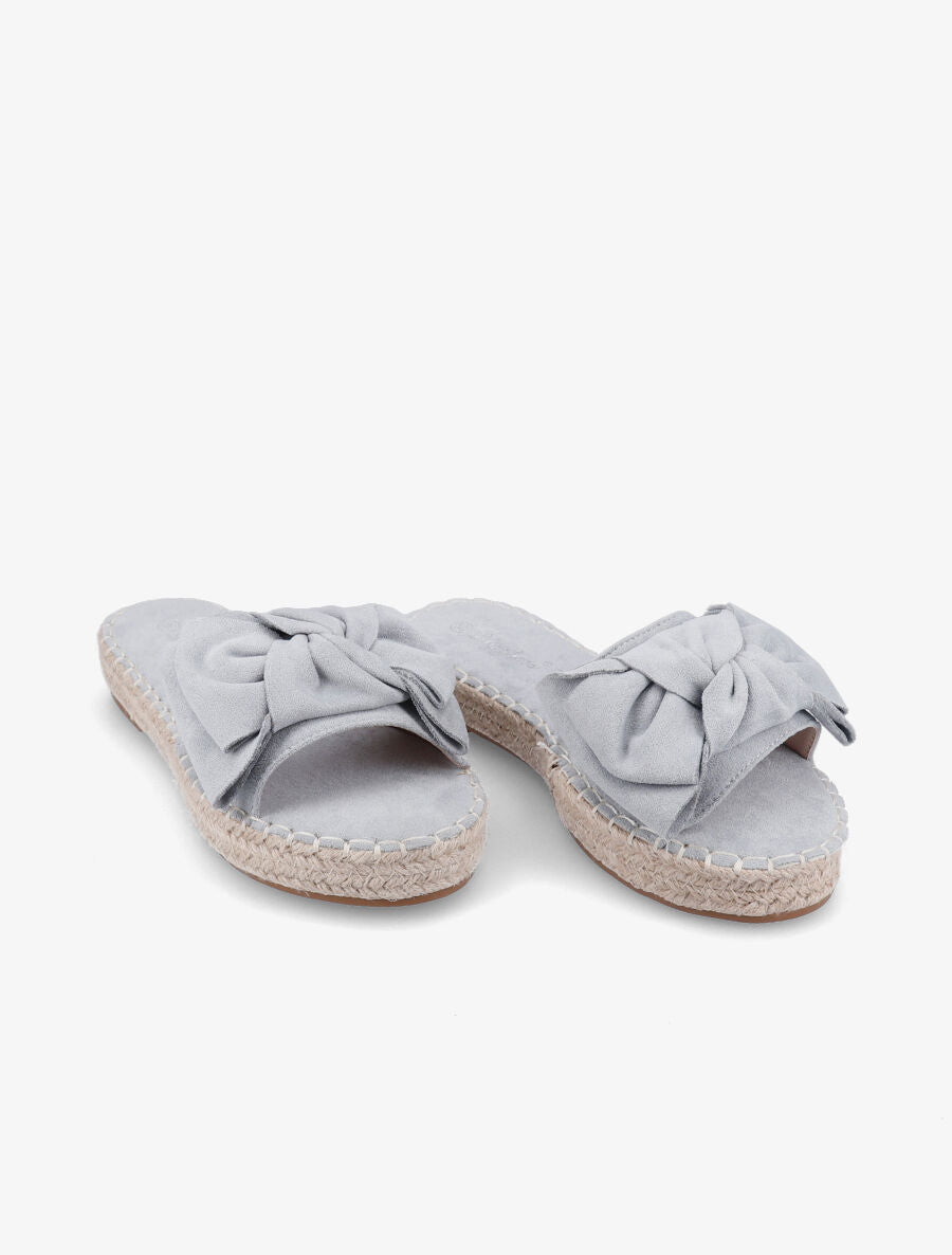 Mules à plateforme raphia - Bleu gris - 4